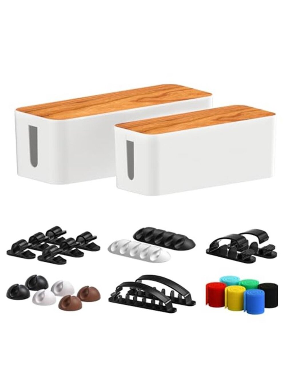 Cable Management Box Set Cord Organizer Power Strip Cover Wire Storage Kit